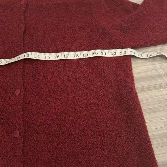 Eileen Fisher Italian Yarn Sweater Cardigan Maroon Size 1X Button Front - Picture 3 of 6